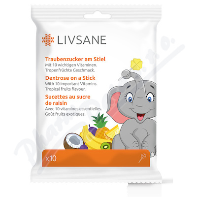 LIVSANE Lízátka Hroznový cukr a multivitaminy 10ks