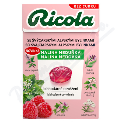 RICOLA Malina meduňka bez cukru 40g