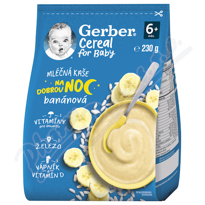 Gerber Cereal Ml.kaše na dobrou noc banán.230g 6M+