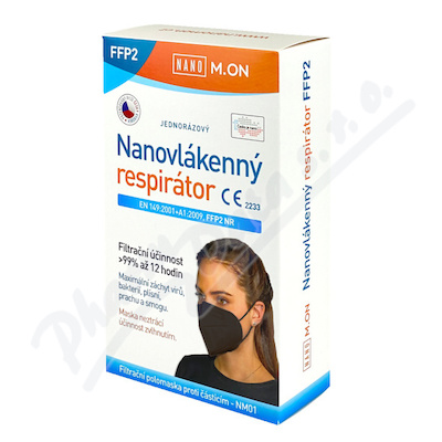 NANO M.ON nanovlákenný respirátor FFP2 černý 10ks