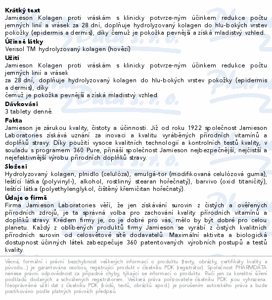 JAMIESON Kolagen proti vráskám tbl.60