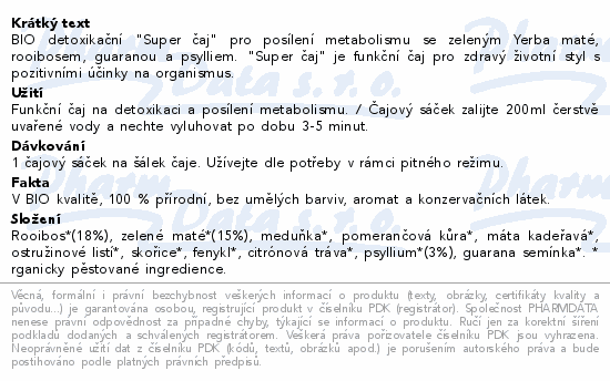 HH Detoxikační Maté a Psyllium BIO 20x2g