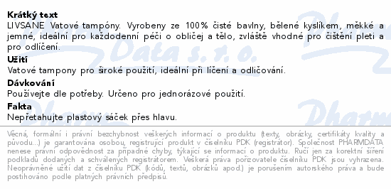 LIVSANE Vatové tampóny 70ks