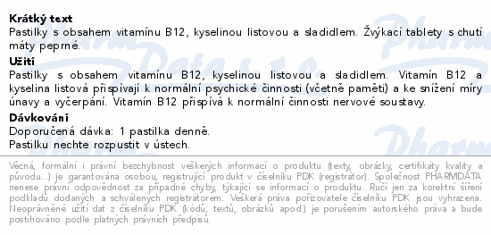 Vita B12+kyselina listová 1mg/400mcg tbl.30