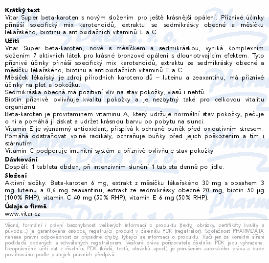 Vitar Super Beta-karot.+měsíček+7kráska tbl.40+20