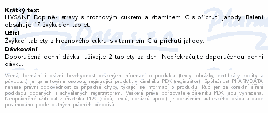 LIVSANE Bonbóny Hroznový cukr rolka jahoda 44g