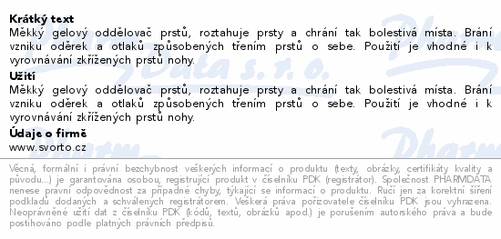 svorto 128 Gel. oddělovač prstů - vel.UNI 2ks