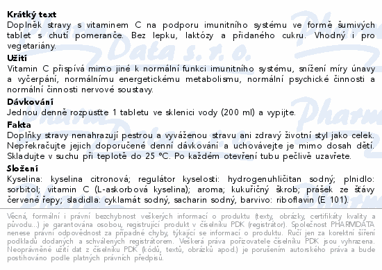 LIVSANE Vitamin C 240mg šumivé tablety pomer.20ks