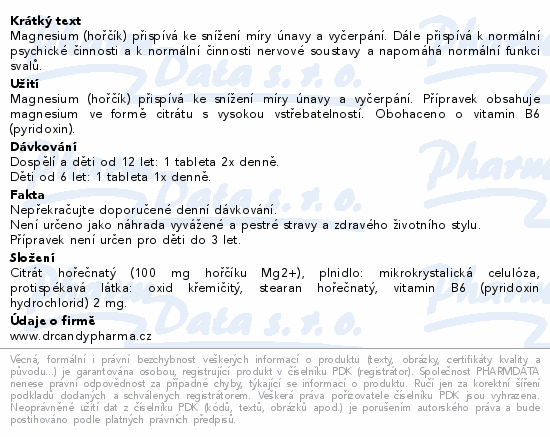 Dr.Candy Pharma Magnesium B6 Forte tbl.50x100mg