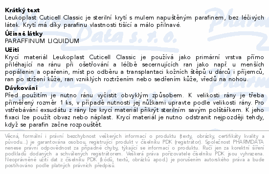 Leukoplast Cuticell Clas.5x5cm mast.tyl s par.5ks