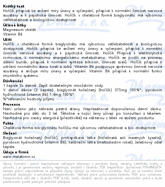 Magnesium chelát + B6 cps.30 Clinical