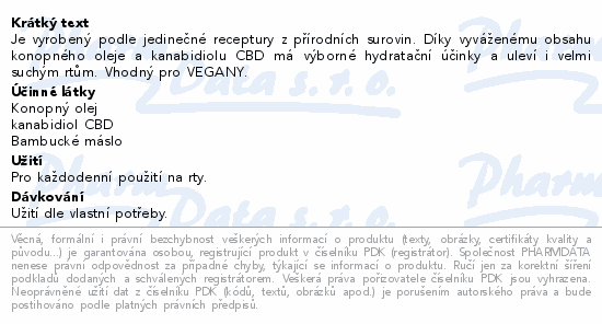 Jelení lůj CARE konopný s CBD hydratační