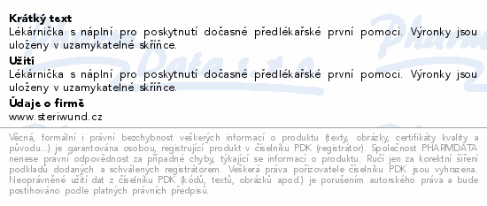 Lékárnička nástěnná plastová do 15 osob Steriwund